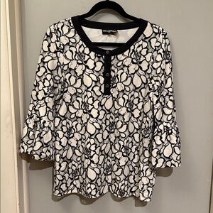 Karl Lagerfeld Monochrome Floral Blouse